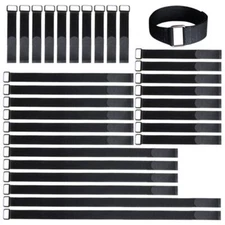 30 Pack Hook and Loop Fastening Cable Strap with Buckle, 8" 12" 18" 24" 30"