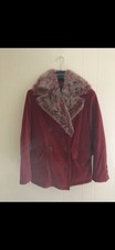 Jeans De Christian Lacroix Red Velvet Jacket Coat. Size 42 Us 8