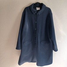 Flax 100% Wool Coat Large Lagenlook. Black Size 1g Heavy Cold Weather