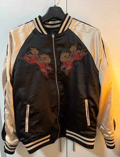 Herren Sukajan Wende Souvenir Jacke japanisches Muster Stickerei Kirin Sakura - Bild 5 von 47