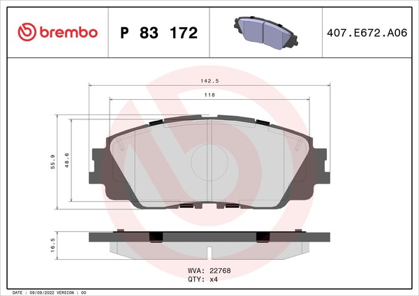 Brembo BremsbeläGe Bremsbelegsatz Vorne FüR Toyota Camry RAV 4 V Lexus UX ES-image