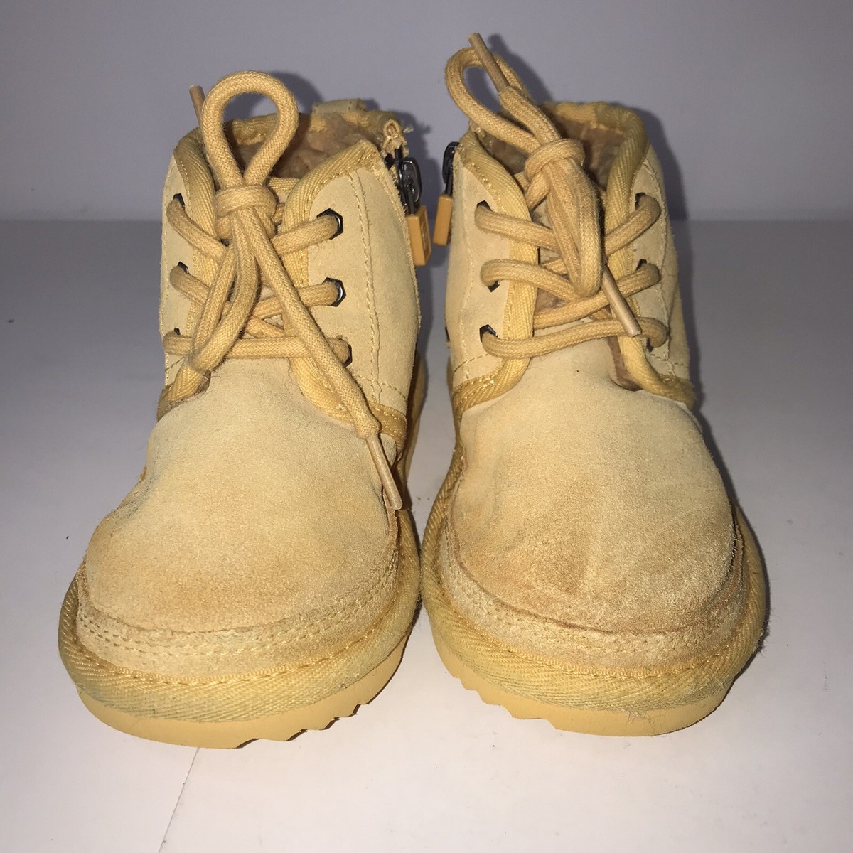 UGG Yellow Suede Fur Boots Kids Size 10 New | eBay display picture 2
