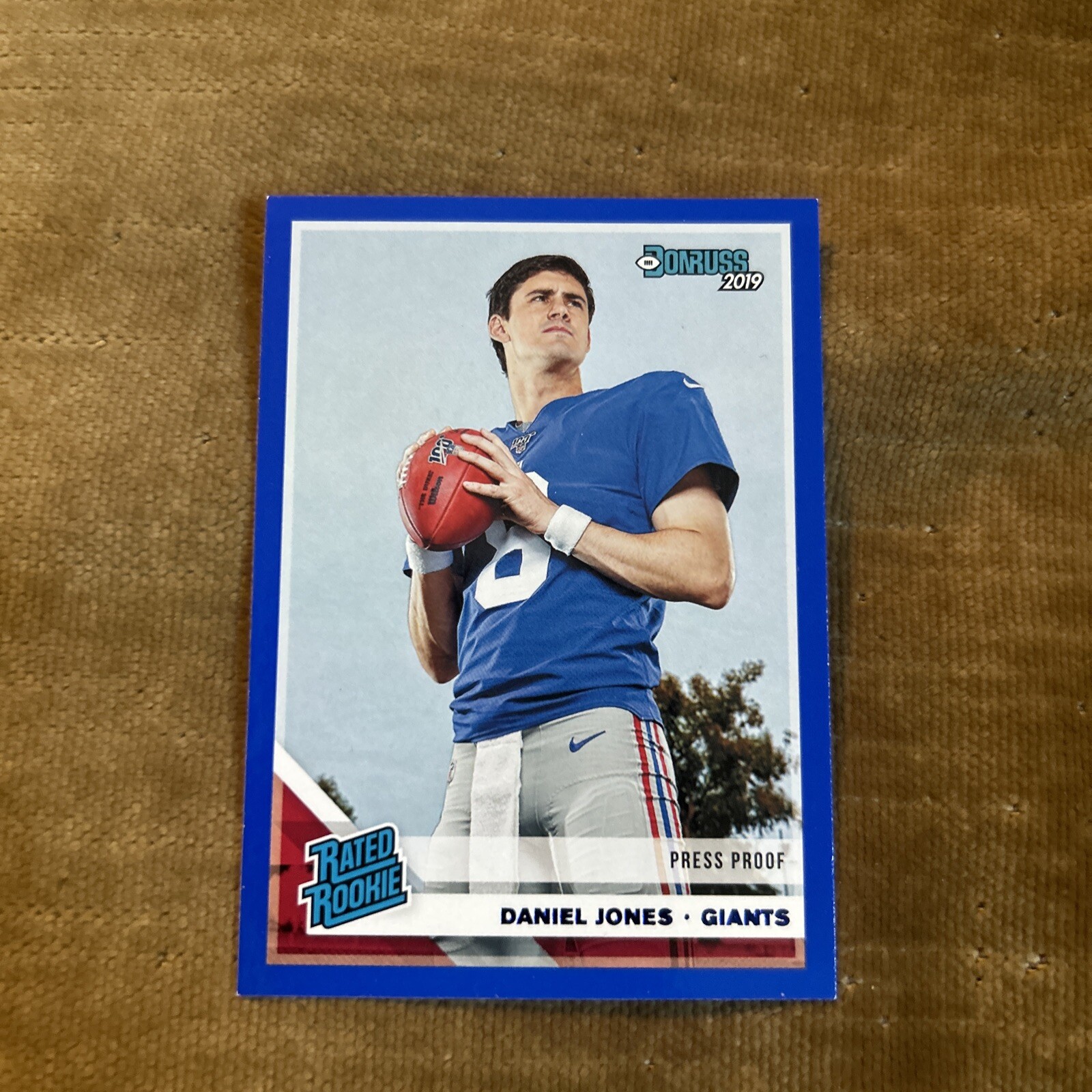 Daniel Jones 2019 Donruss Rated Rookie BLUE PRESS PROOF Rookie Card #304 (4770)