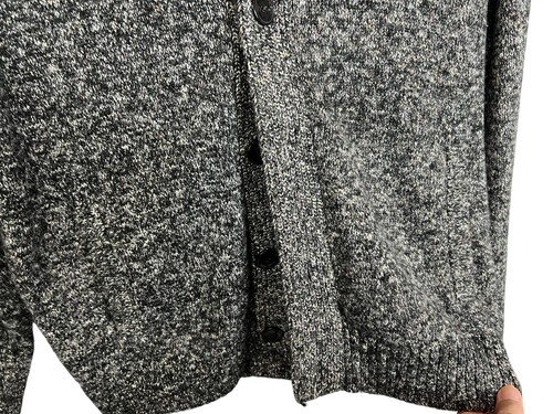 Men's Black Shawl Collar Cardigan Sweater Size M Grandpa Sweater Academia - Picture 5 of 9