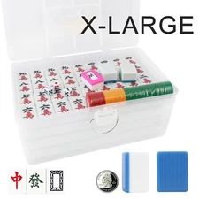 Open Boxed Extra Large 144 Tiles Mahjong Set 40mm Traditional Chinese Guangdong