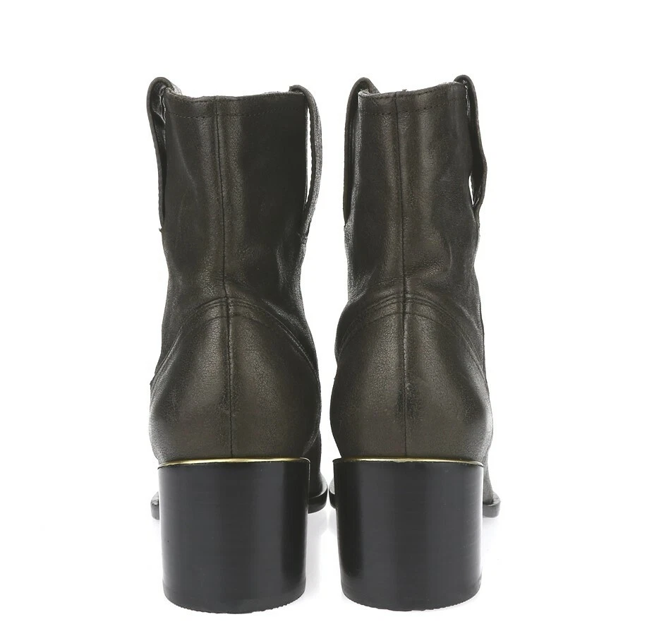 Womens Racheal Zoe Lucil 228635 Gray Pearlized Calfskin Leather Boots Size 6.5 - Image 3 of 4