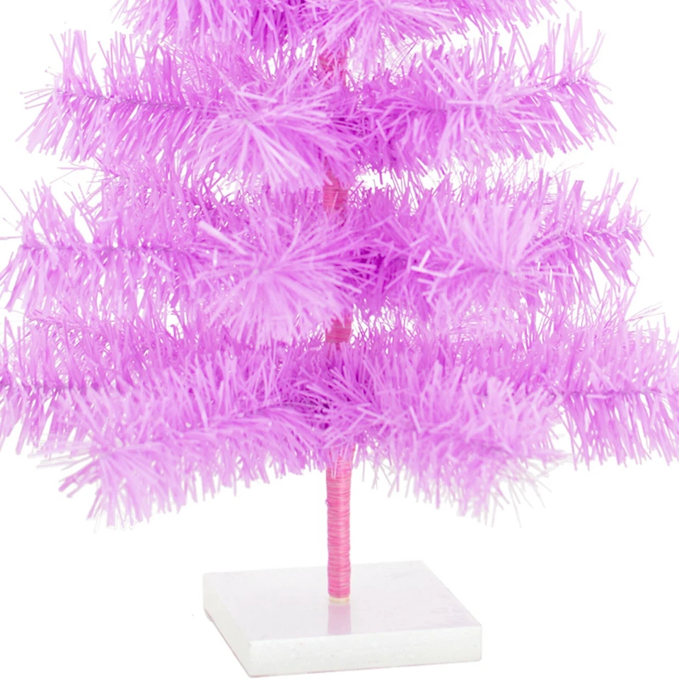 Lavender Tinsel Christmas Tree, Stand Included Folding Wire Branches - Image 4 of 4