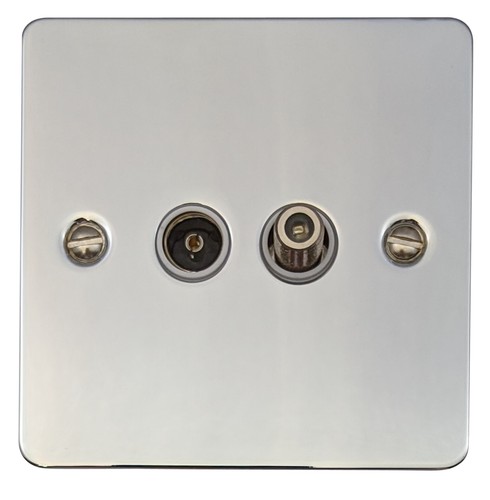 G&H Flat Plate Polished Chrome FCW Light Switches, Plug Sockets, USB, Toggles - 第 40/46 張圖片