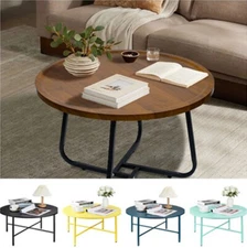 Farmhouse Coffee Table Cocktail Table for Living Room Wood Top Side Table