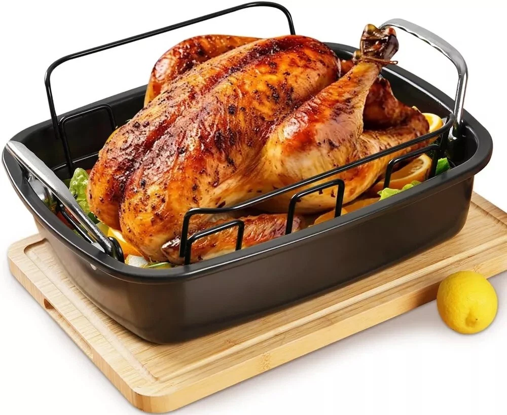 Nonstick Roasting Pan with Rack, Large Turkey Roasting Pan