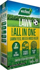 Westland Aftercut AIO Lawn feed,weed and Moss killer,150m2 Spreader UK, Brown