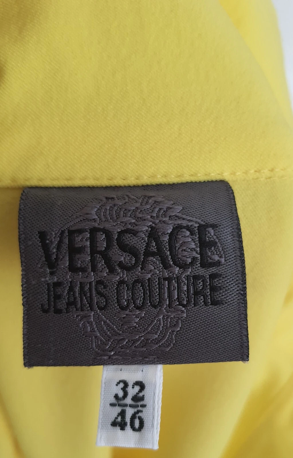 Abito vintage anni '90 VERSACE jeans couture giallo neon stile tennis It 46