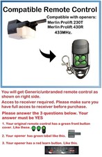 Fob per Merlin Prolift 230T, Merlin Prolift 430R 433,92 MHz. Apri garage