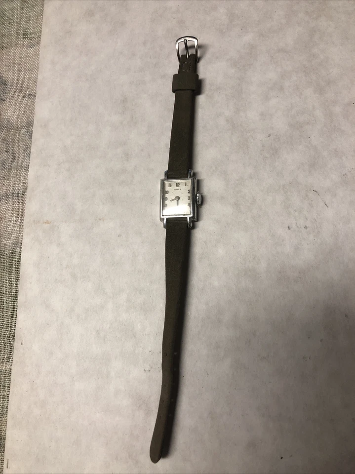 Reloj cronometrado vintage correa verde reloj para dama no funciona Foto 2 de 4