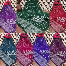 Women's Georgette Printed Saree with blouse Piece