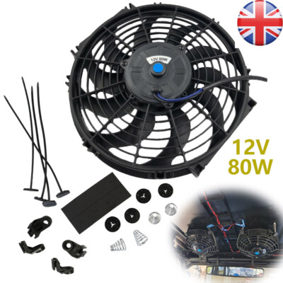 12 Inch Universal Slim Fan Push Pull Electric Radiator Cooling 12V Mount Kit - Foto 2