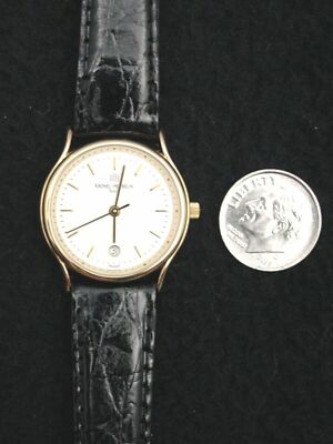 Wristwatch Lady's Michel Herbelin Gold Leather ETA Swiss 7J NOS 1980s France