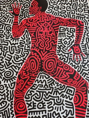 Keith Haring, ''Into 84'' Tony Shafrazi Gallery exhibition poster.....