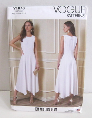 Vogue Patterns 1878 Tom & Linda Platt Fitted & Flared Dress Misses' 14-22 Uncut