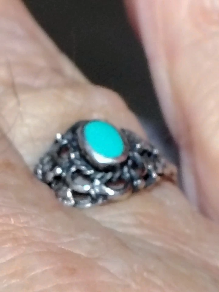 Кольцо с драгоценным камнем юго-западное серебро 925 пробы бирюза размер 5,5 - Изображение 2 из 4