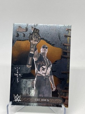 WWE Topps Chrome Cactus Jack - The Rock Base Card.