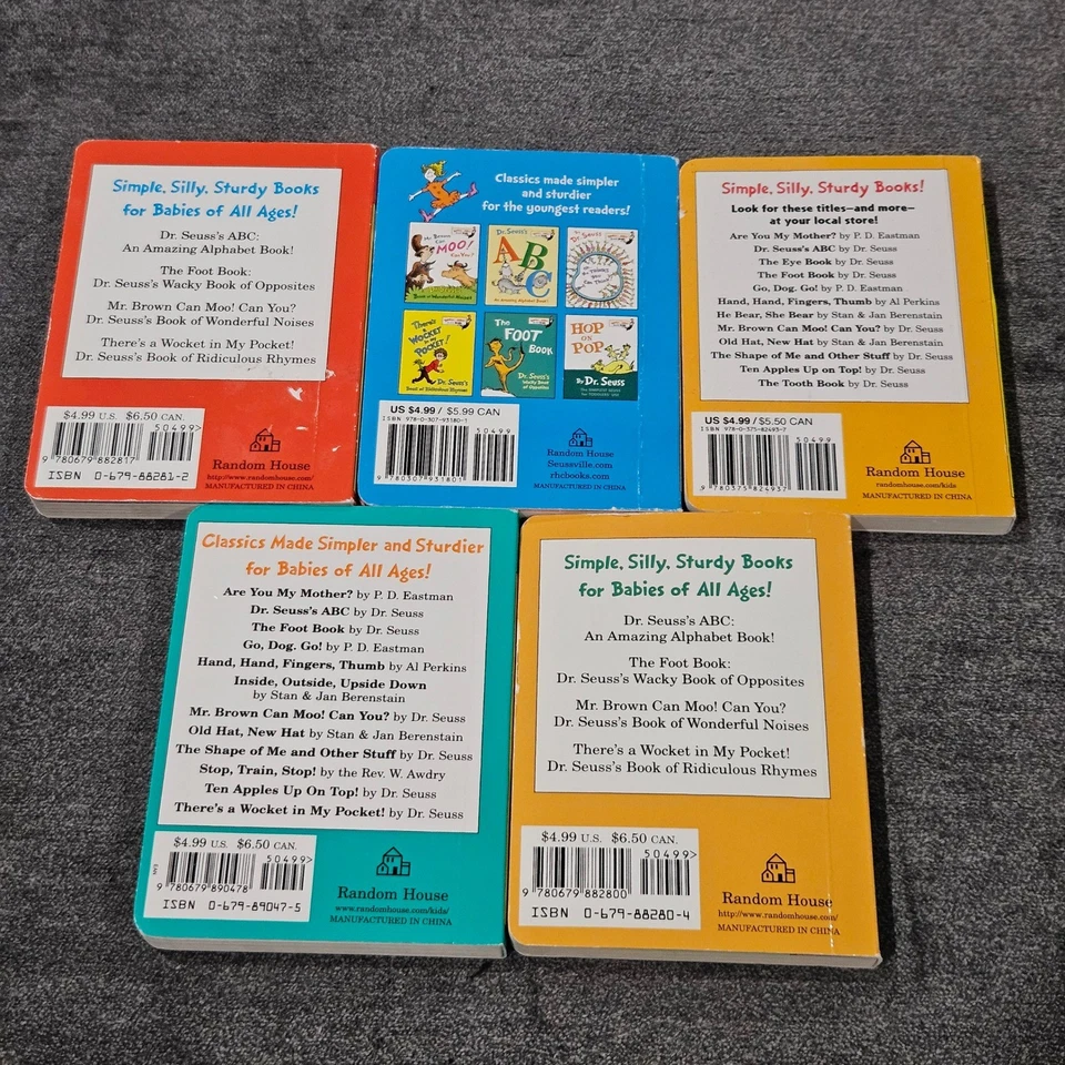 Dr. Seuss Bright & Early Mini Board Books Set ABC Foot Book Tongue Tanglers - Image 2 of 4