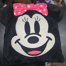 DISNEY MINNIE MOUSE 20" DECORATIVE PILLOW WITH EARS PINK BOW BIG ONE