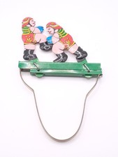 Vintage Litho Tin Plate Boxers Handheld Squeeze Toy