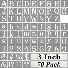 3 Inch Alphabet Letter Stencils for Painting - 70 Pack 3 Inch, White