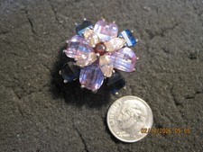 925 COCTAIL RING Sterling Silver & Amethyst Color Gems and mixed Large