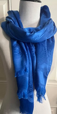 Women's Unbranded Royal Blue Scarf with Fringe - 26" x 70"