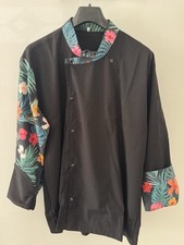 Image of Floral Chefs Jacket Premium Quality Black Size EXTRA LARGE