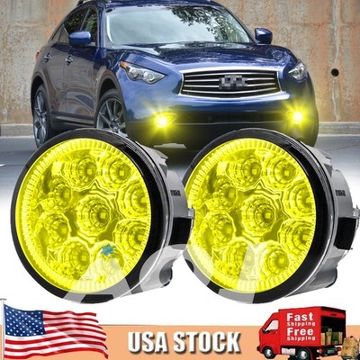 Pair Bumper LED Fogs Driving Lamps yellow For INFINITI FX35 2006-2012