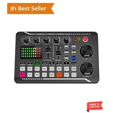 Live Sound Card, Mini Sound Mixer Board with 16 Effects and Voice Changer, No...