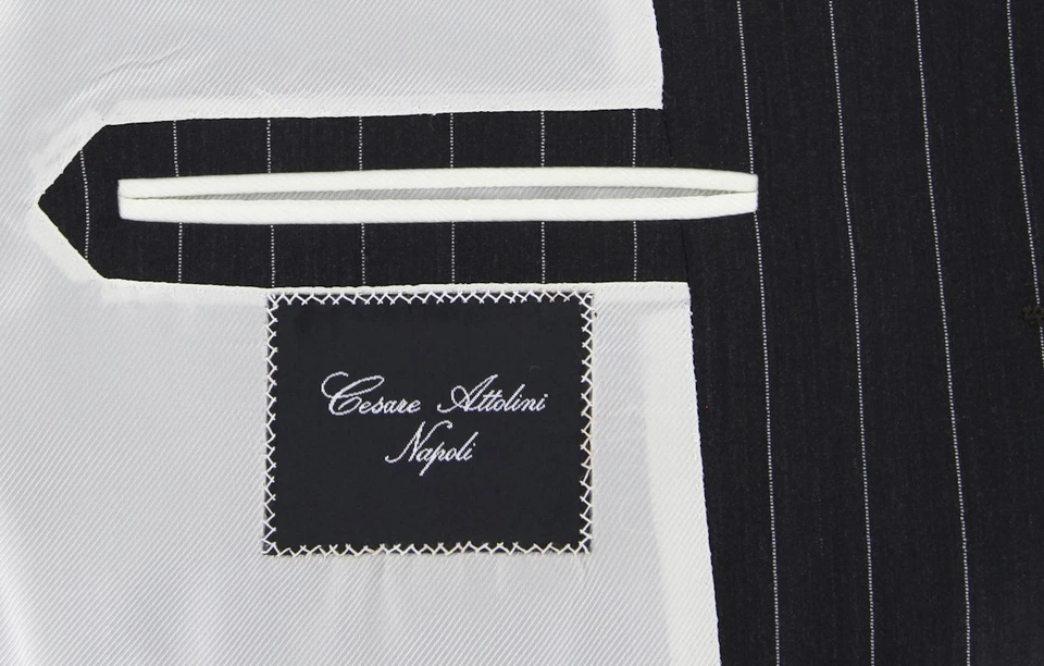 Abrigo deportivo a rayas de lana negro Cesare Attolini - 42/52 - (CA35816317) Foto 4 de 4