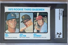 Topps 1973 Rookie Third Basemen Mike Schmidt Ron Cey John Hilton #615 SGC 2