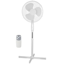 Portable Pedestal Fan With Remote Control Oscillating 3-Speed Adjustable Height