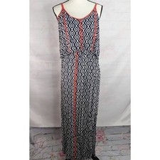 Cato Maxi Dress Black White Geometric Print Sleeveless Summer Casual