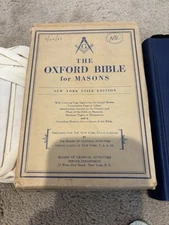 Oxford Bible for Masons,  New york Edition No. 22  Great condition WITH EXTRAS
