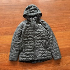 The North Face Girls Black Puffer Jacket Fleece Lined Full Zip Size L 14/16