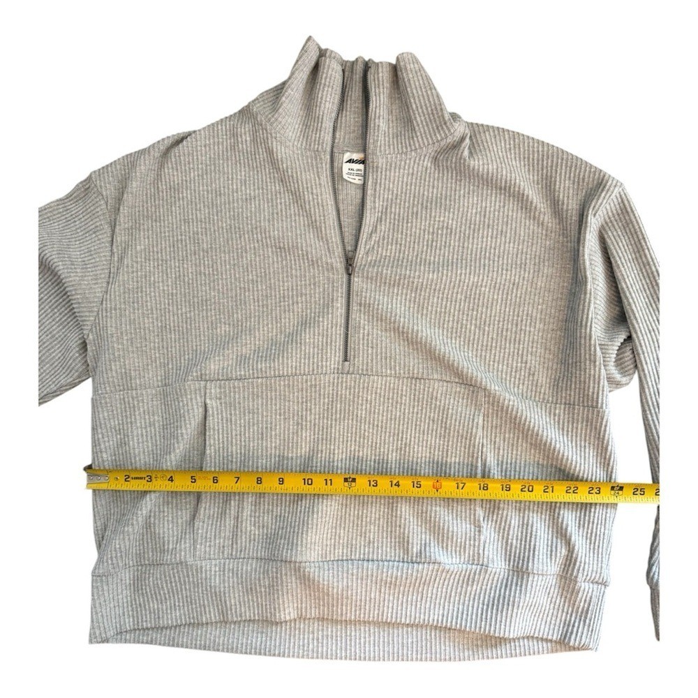 Light Gray Ribbed Quarter-Zip Pullover - image 4