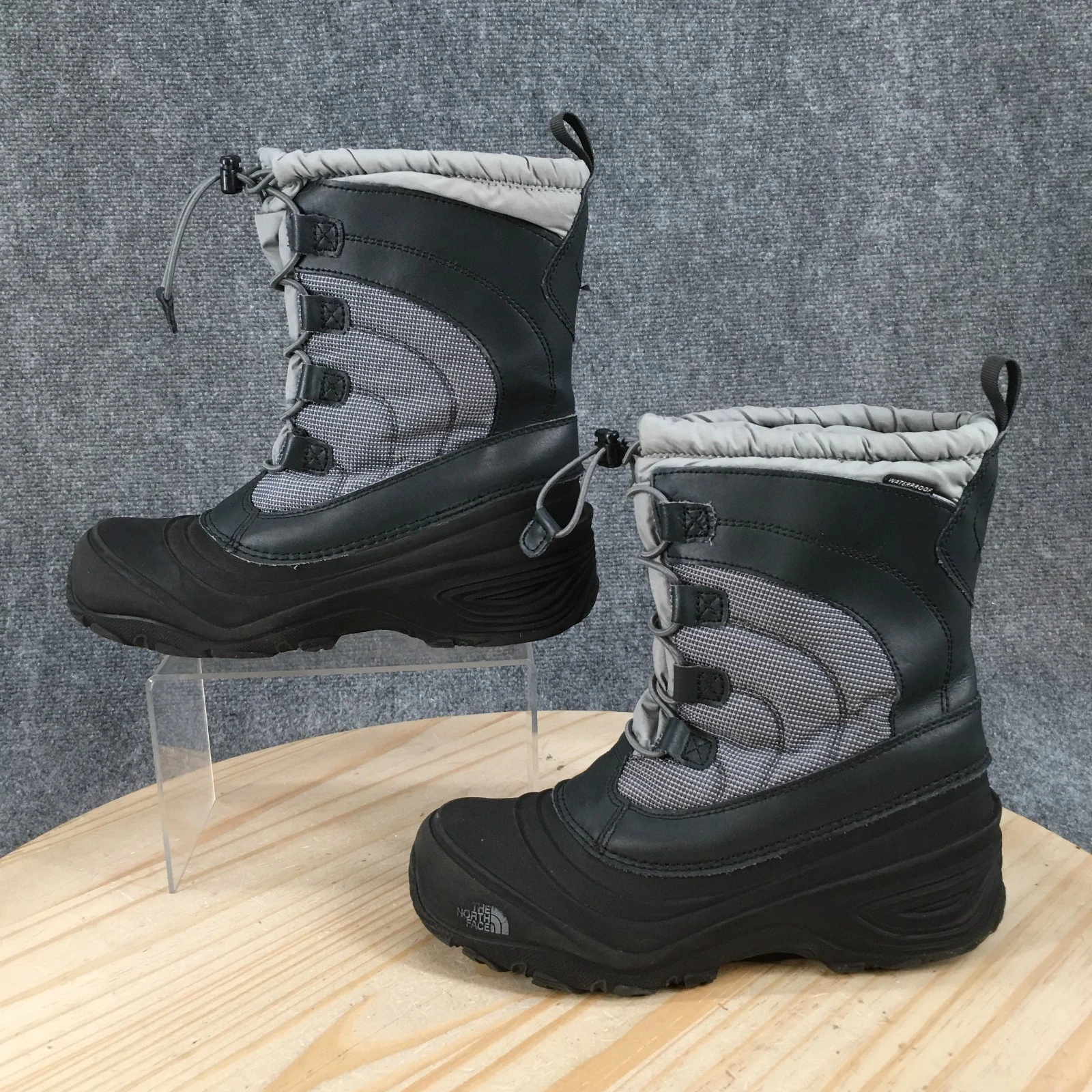 The North Face Alpenglow IV Boots Mens 6 Winter Lace Up Mid-Calf Gray Black
