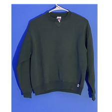 Russell Athletic Boys L Green Pullover Sweatshirt Long Sleeve Crew Neck