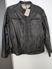 Herren Lederjacke Trapper 4XL Schwarz Echtleder Jacke Biker