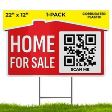 2212 Home For Sale Sign 1-Pack Weatherproof Double-Sided Corrugated Plastic