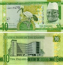 Gambia 10 dalasis 2015 UNC (P32)