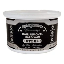 Wax Necessities Barbero Grooming Depilatory Hard Wax Steel for Men 14 Ounces