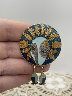 NORTHERN IMAGES genuine Cloisonne Brooch Pin ALASKA NEW Lavallee