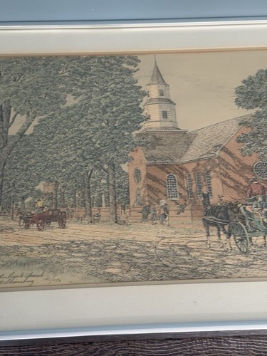 MARTIN BARRY Limited Edition S/N Lithograph Benton Parish Church Williamsburg - Picture 3 of 13