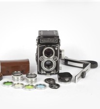 Rolleiflex Camera 120mm with Lens Filters Hood Case